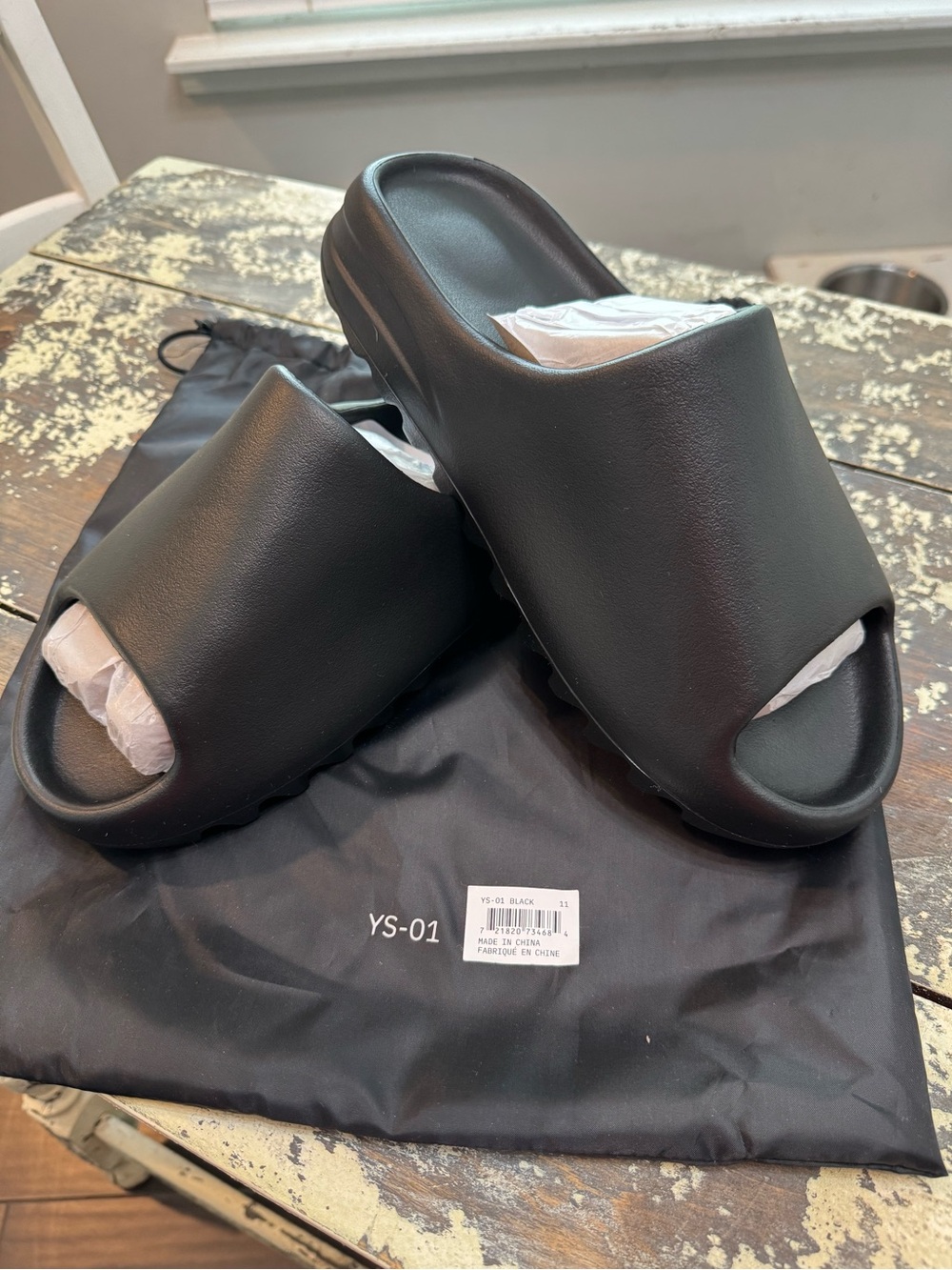 Men's Yeezy YS-01 Black Slides